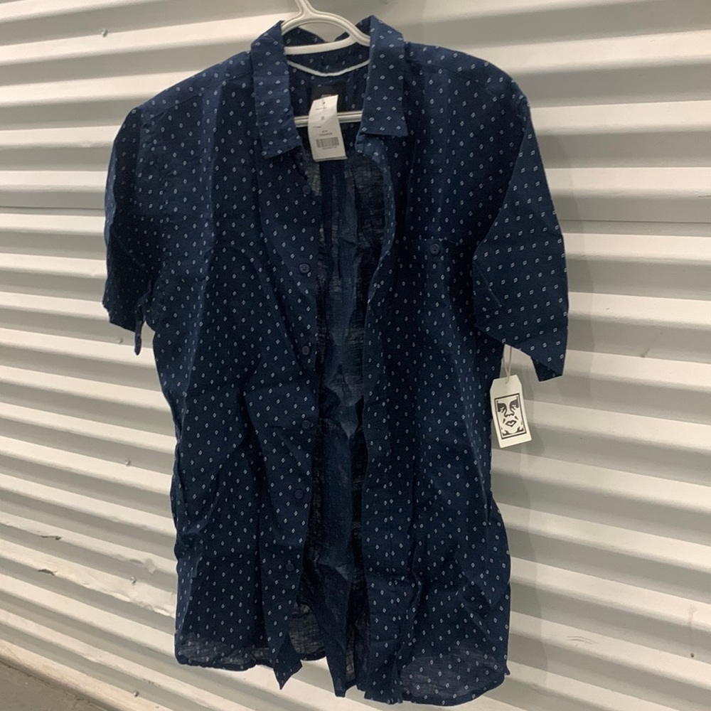 Obey short sleeve button down shirt